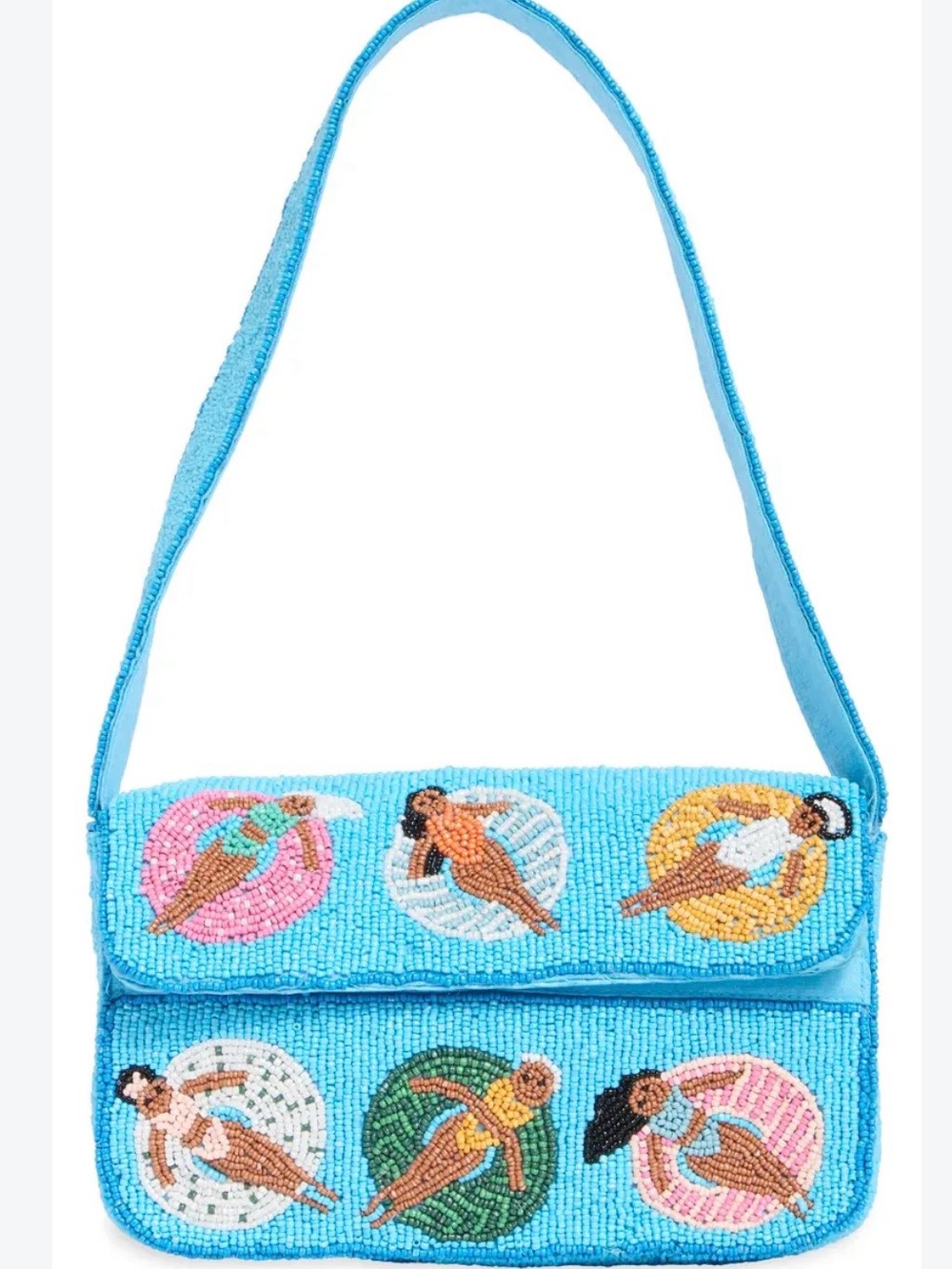 NWT Sol and Met beach scene beaded shoulder bag
